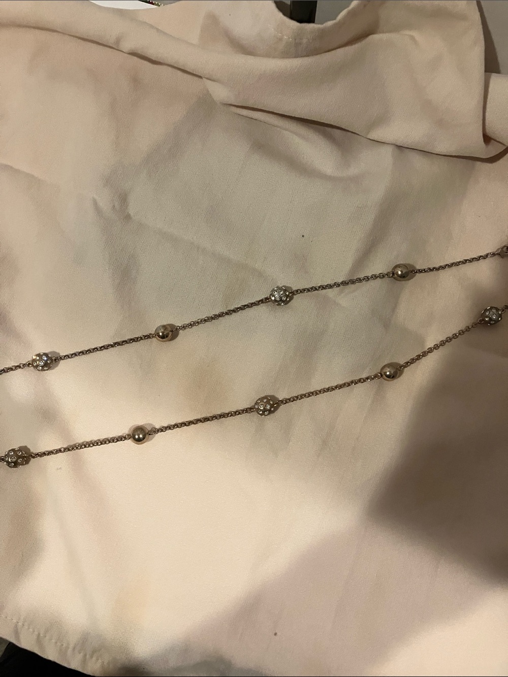 Liz Claiborne Silver-Tone Station Necklace with Crystal Accents